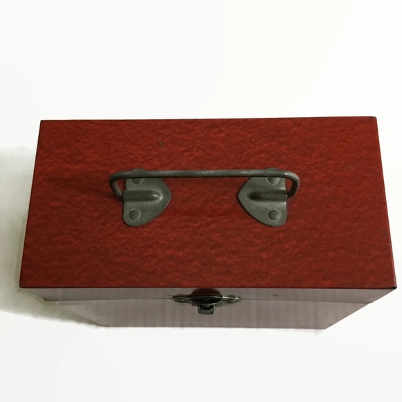 🚫SOLD🚫 VTG 60s Red Metal 45RPM Records Case Box - Picture 5 of 7